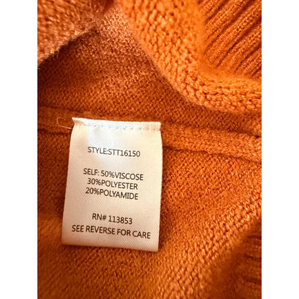 Sugar + Lips Rust Ruffle Knit Sweater M - Picture 7 of 8